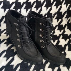 Zodiac black wedge booties, size 7M